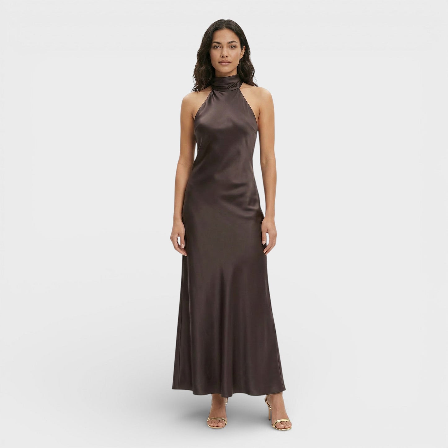 Abito maxi Raso Halter donna