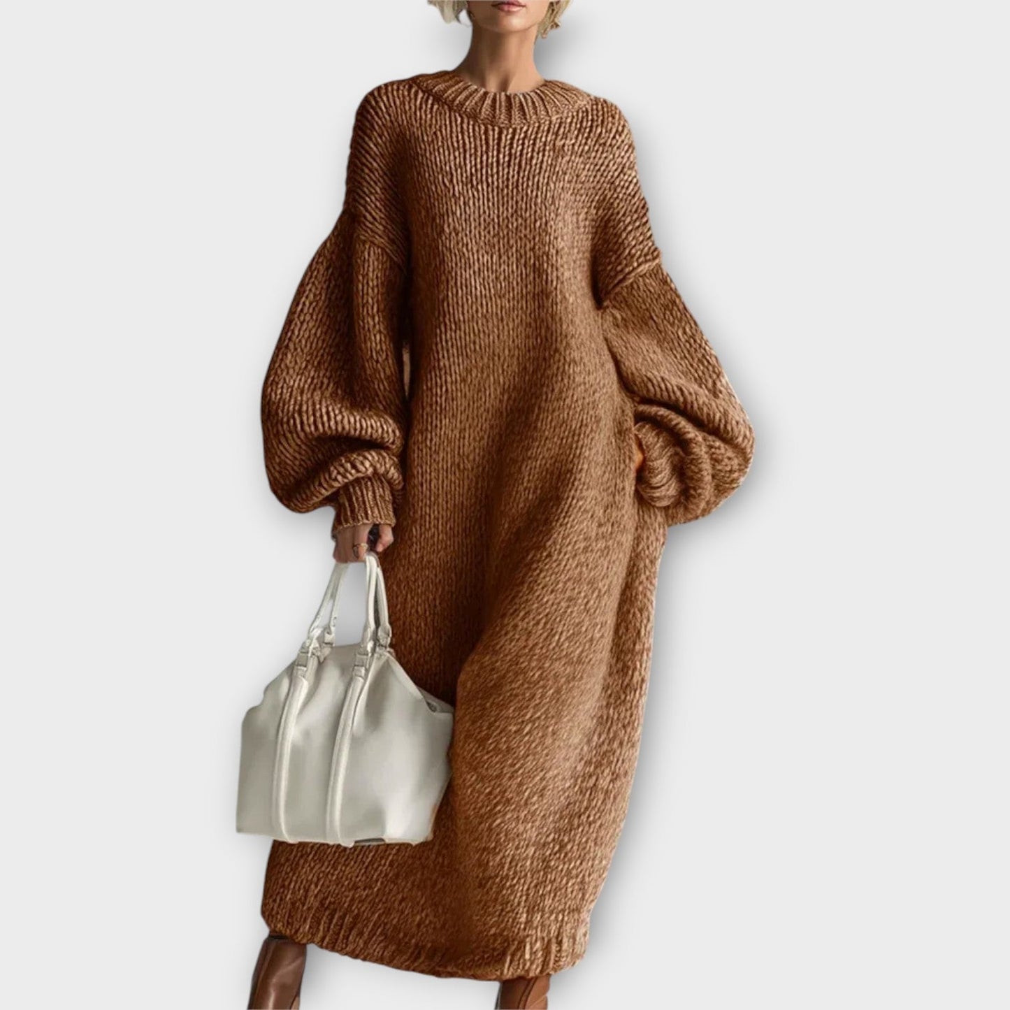 Abito Maxi di Maglia Oversized e Confortable