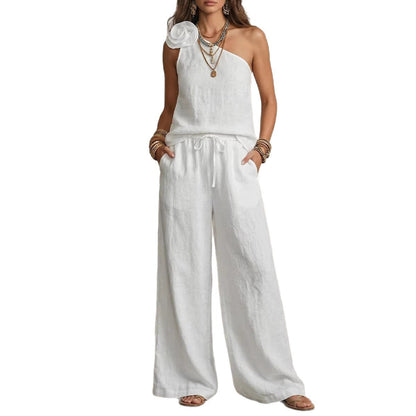 Set Bicolor Elegante - Camicia Senza maniche e Pantaloni
