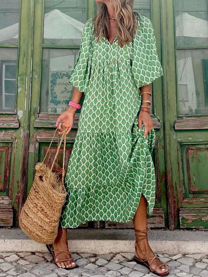 Abito Maxi Stampato Boho
