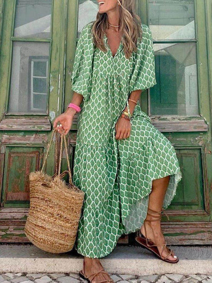 Abito Maxi Stampato Boho