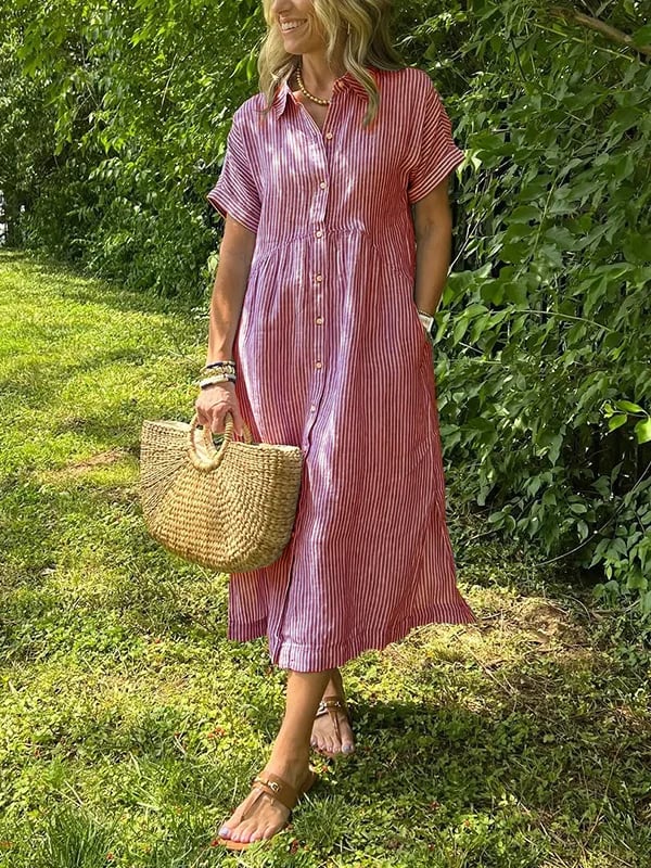 CLAIRE – ABITO CHEMISIER A RIGHE SENZA SFORZO
