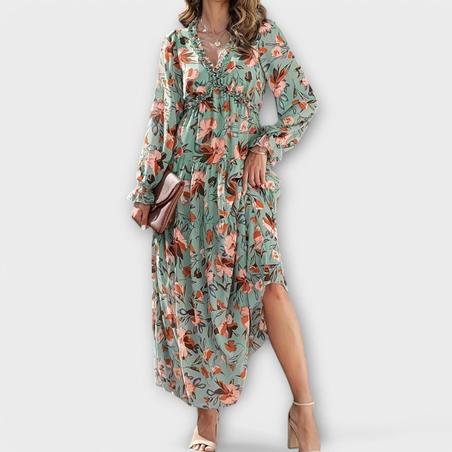 Juno - Elegante Abito Maxi Floreale
