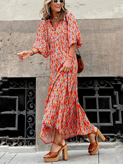 Abito Maxi Stampato Boho