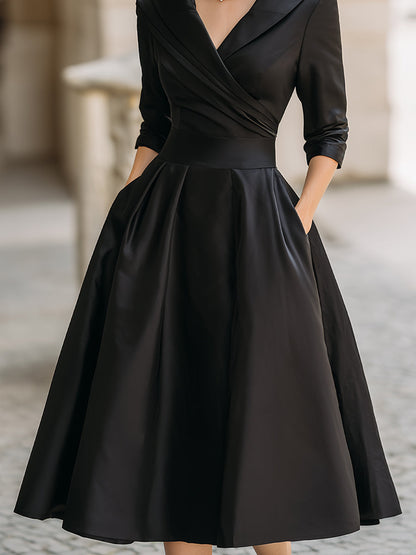 VERENA – ELEGANTE ABITO DI SWING VINTAGE NERO