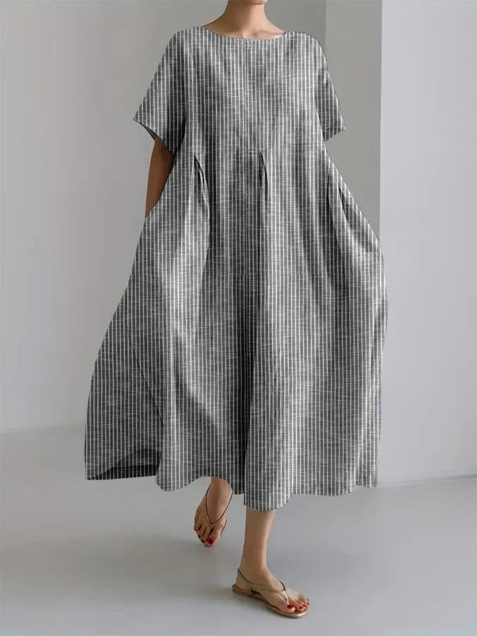 Bianca™ | Abito lungo Casual con Taglio Comodo e Stile Retrò