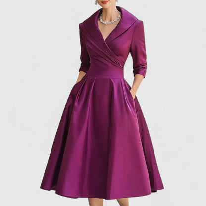 CHARLOTTE – ABITO MIDI A-LINE CON scollo a V ELEGANTE