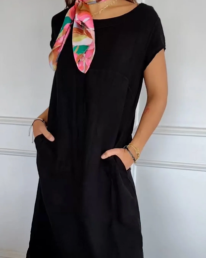 Juniper - Abito in cotone Lino a la Moda con tasche