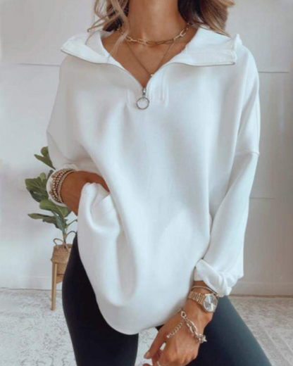 DELISA - Felpa oversize con Mezza zip