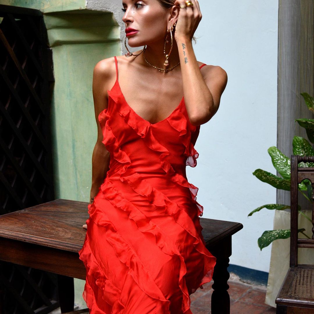 Zara - Abito maxi con volant