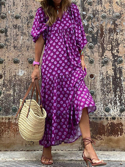 Abito Maxi Stampato Boho