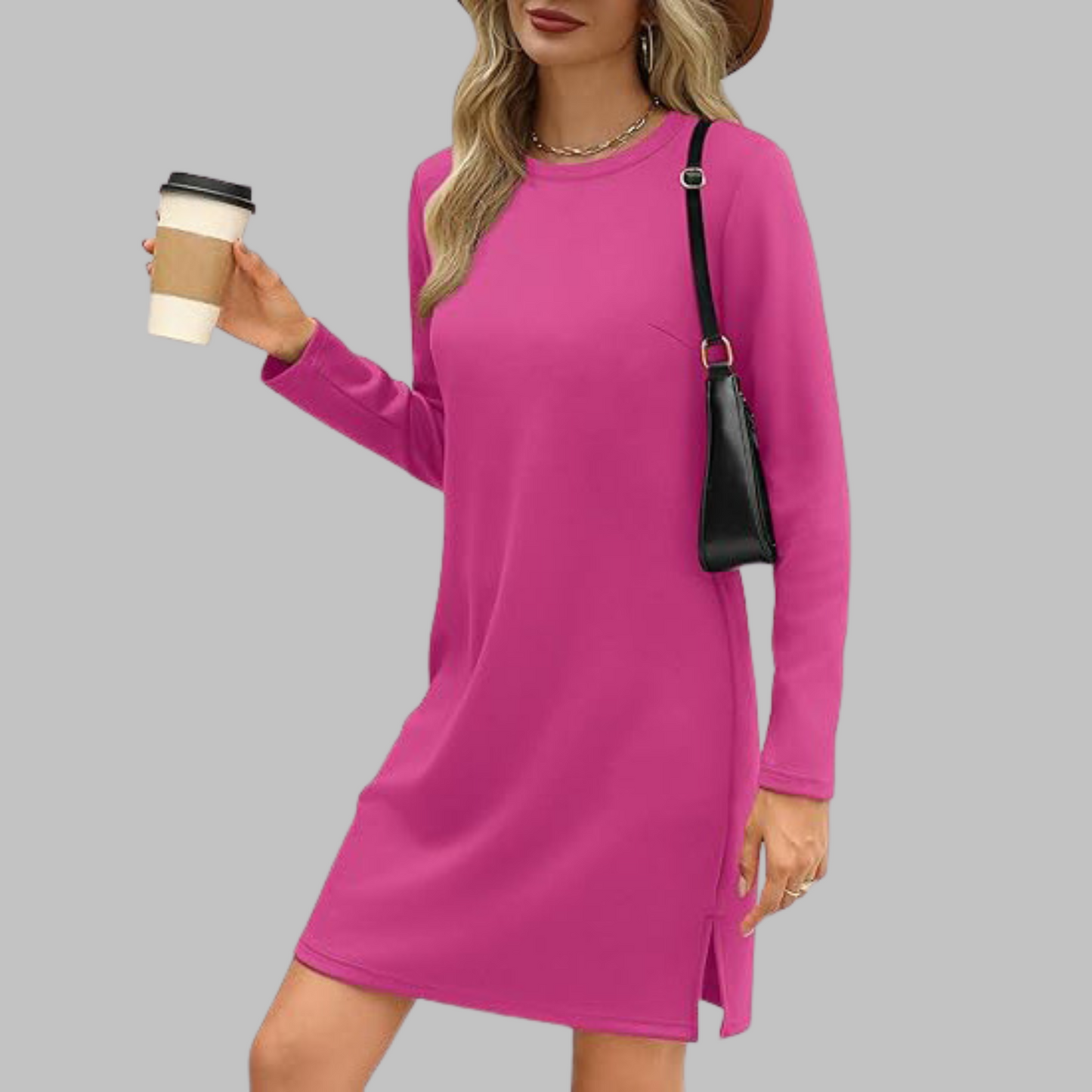 TATLO™ - Mini Abito casual di maniche lunghe e girocollo