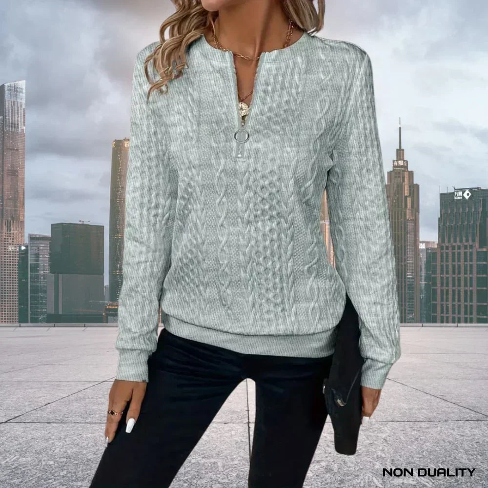 Gina - Maglione con zip con Cappuccio non-dualità
