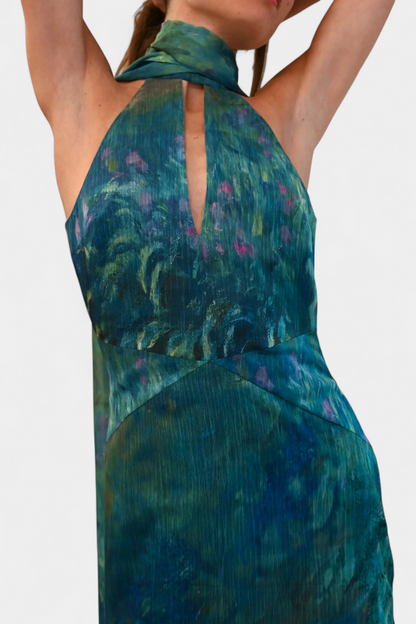 Moana Abito in Chiffon con Stampa Ispirato a Monet