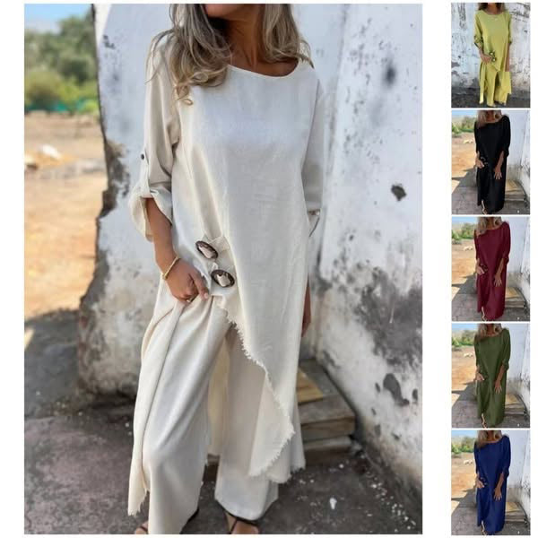 Everly – Set Elegante in cotone e lino di Due pezzi