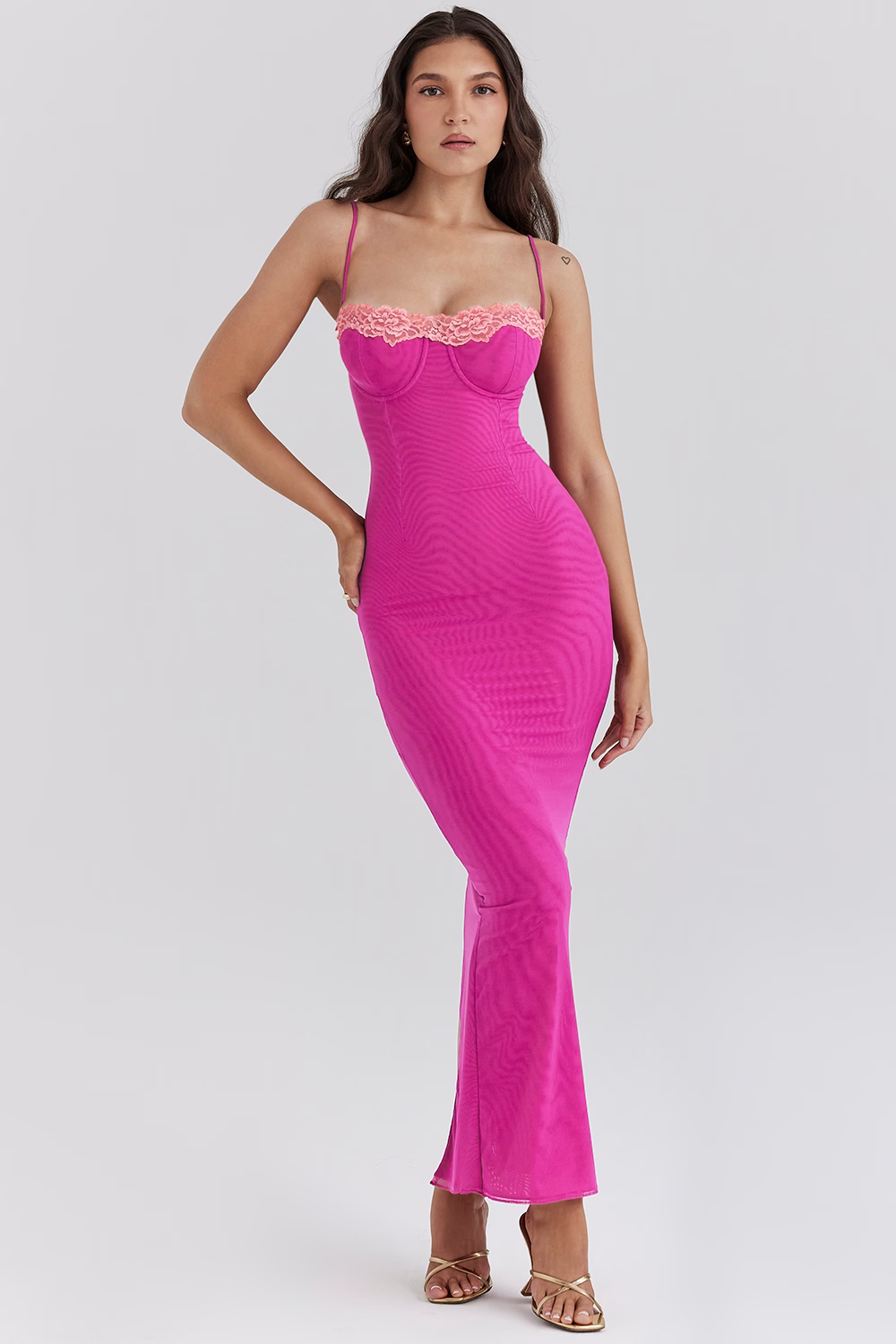Fay | Abito maxi di Pizzo con Spacco