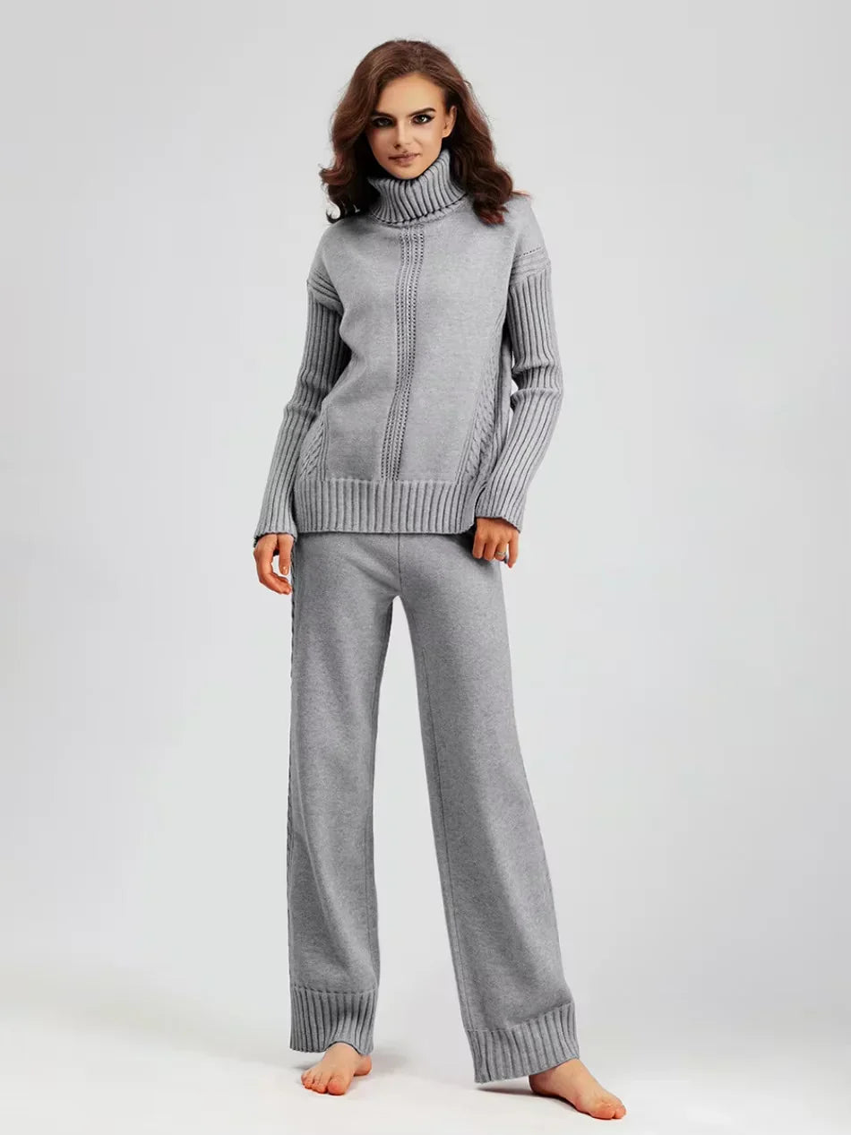 Scarlett - Set di Maglione di Collo alto Chic e Pantaloni Sueltos