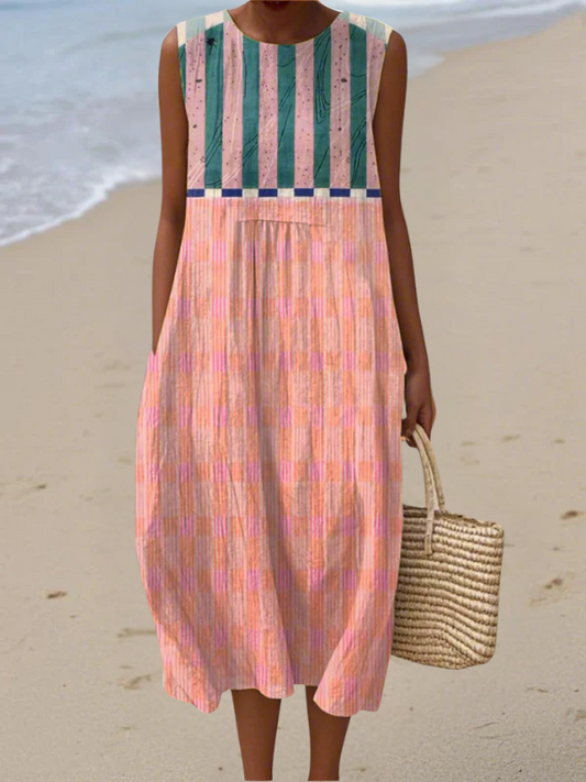 Lily | Abito midi Rayado in Tonos Pastel