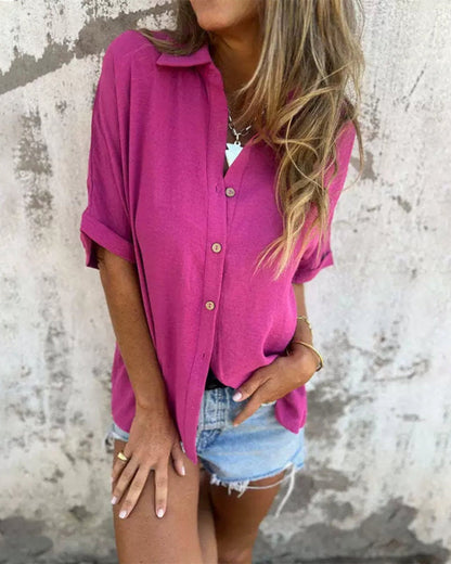Quinn - Camicia di bottone larga per donna