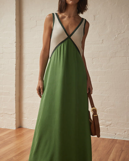 Laken – Abito maxi Leggero con Scollo a V