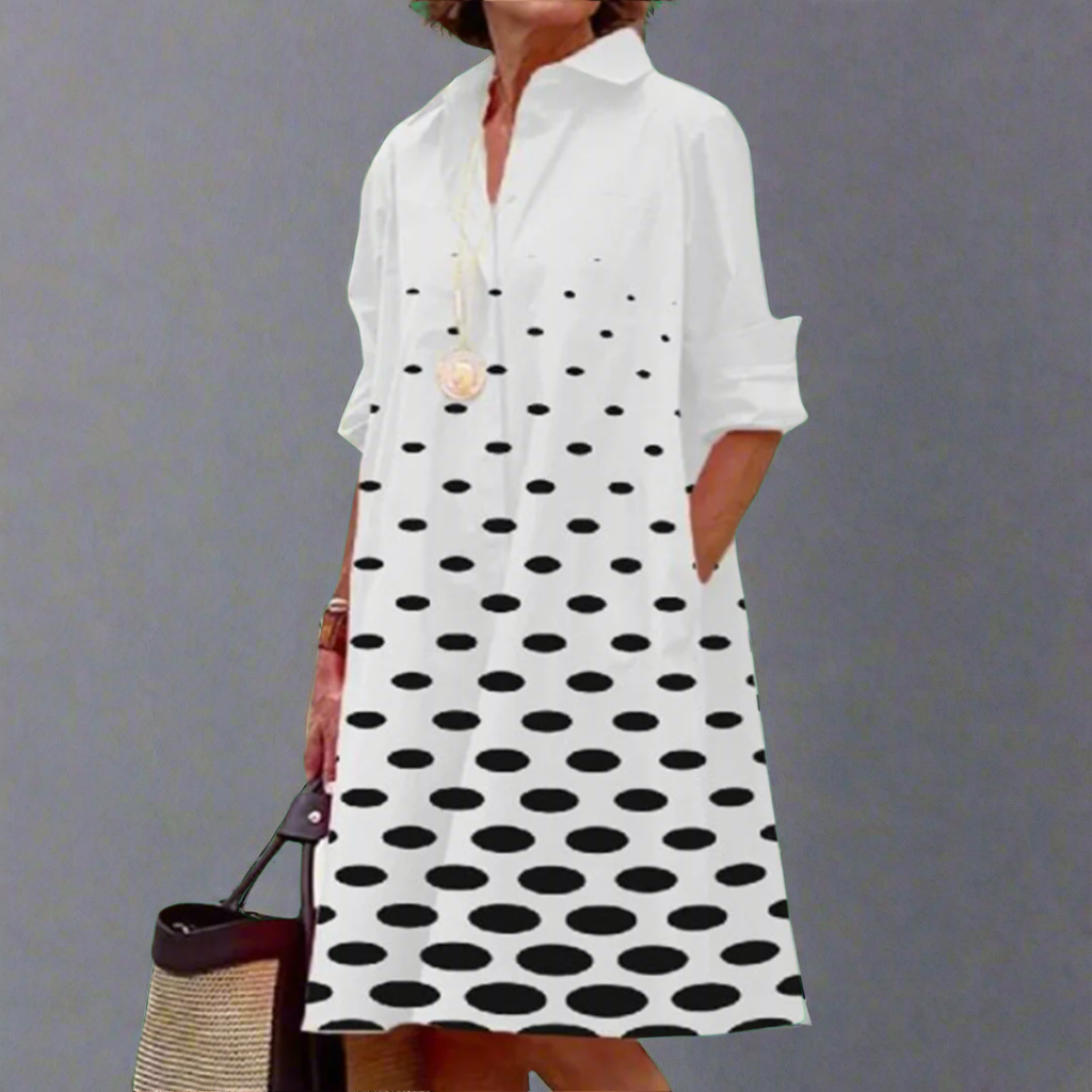 Rhea - Camicia Abito Classica Retrò di Bottoni