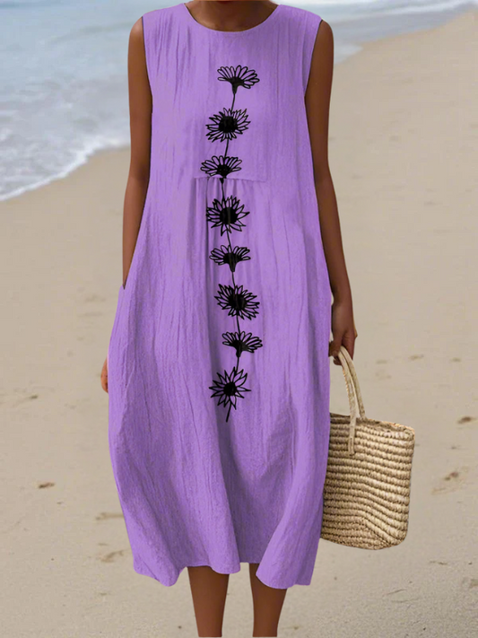 Emma | Abito midi in Flor Viola