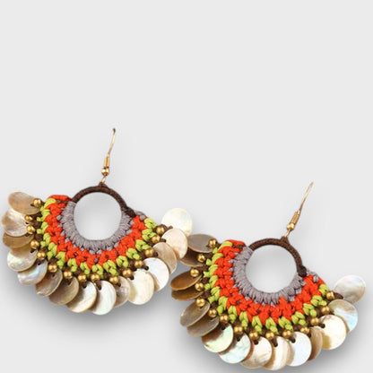 Isalda – Orecchini vintage con legno e perle