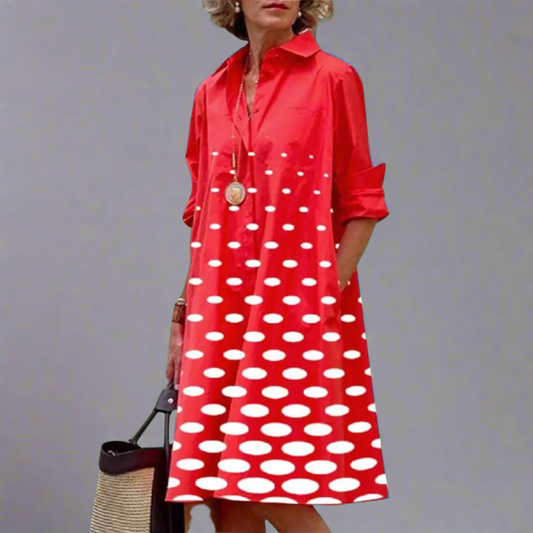 Zosia | Abito Rétro di Maniche lunghe con tasche da donna