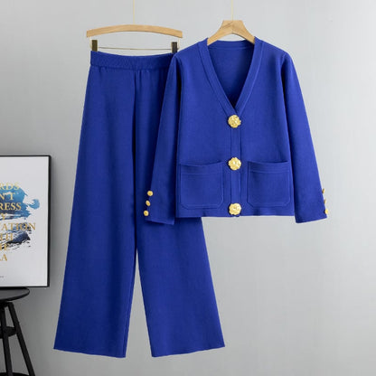 AZARIA – COMPLETO DI PANTALONI DI MAGLIONE DI LANA CON BOTTONI METÁLICOS