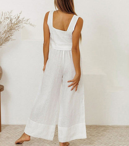 Evelyne - Set di Top Minimalista di Lusso e Pantaloni a gamba larga