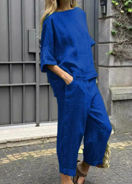 EMMA – SET COMPLETO IN COTONE-LINO CASUAL