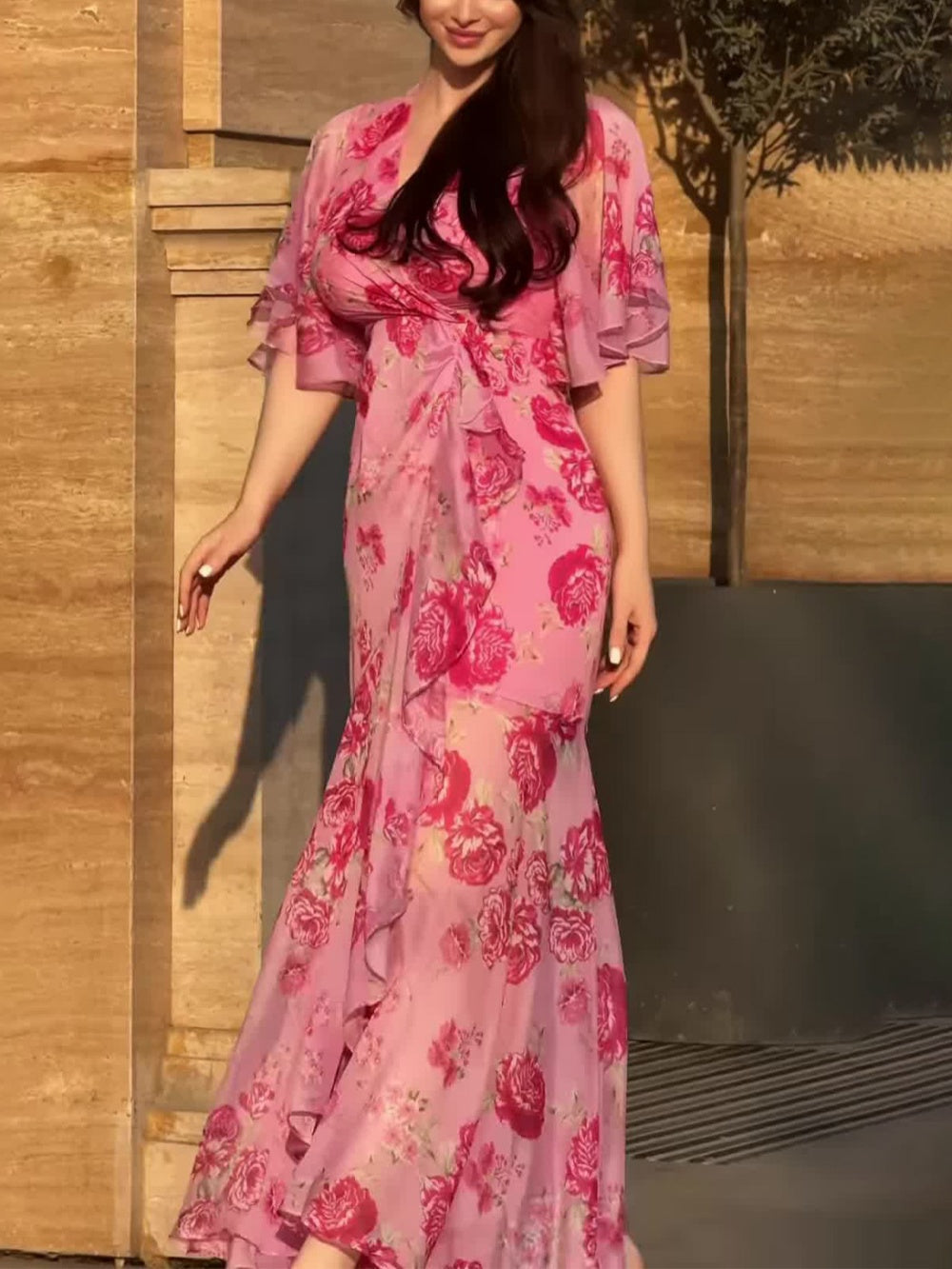 VIVIANA – ABITO MAXI AVVOLGENTE DI ELEGANZA FLOREALE
