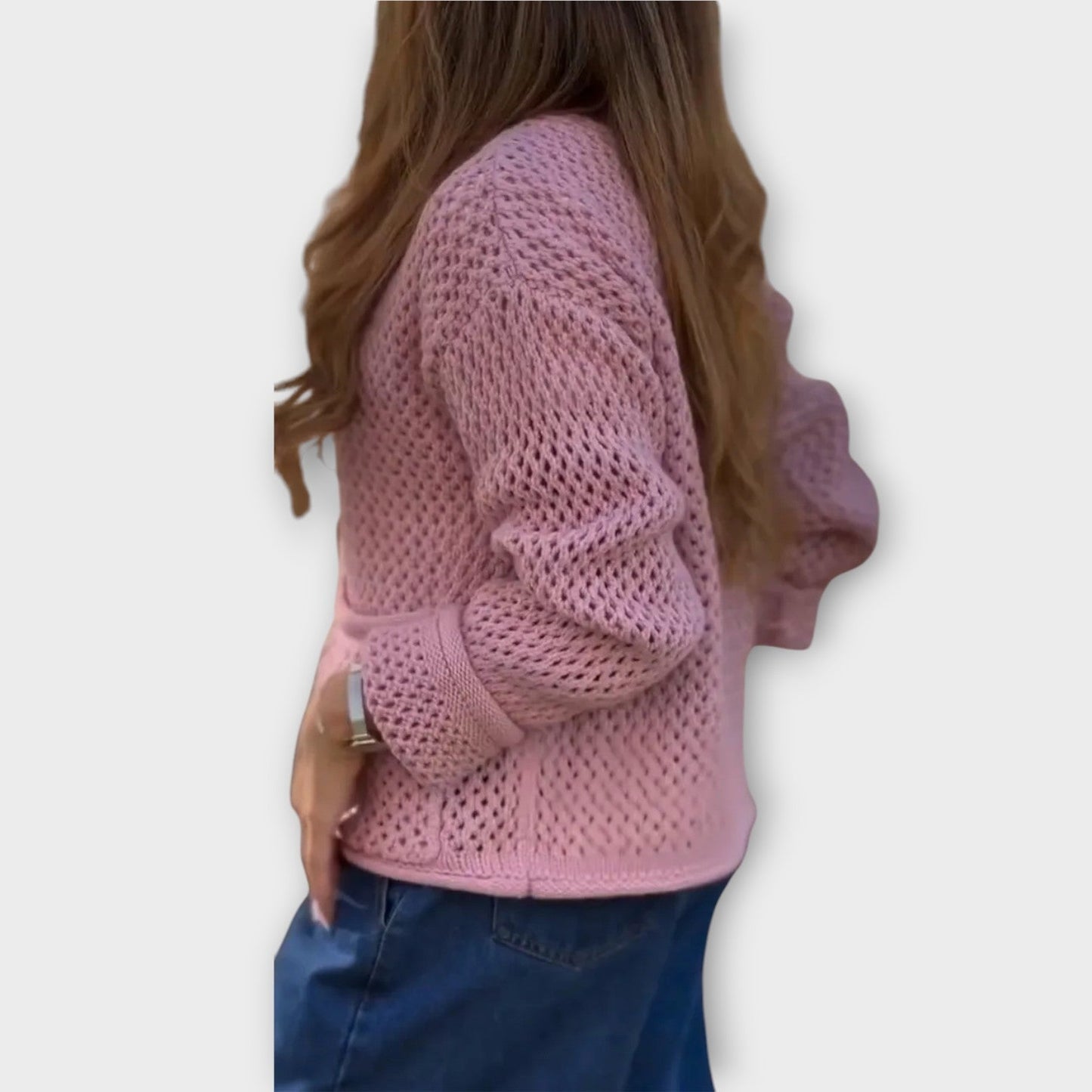 Cardigan caldo e morbido in maglia Lavorato con Bottoni frontali