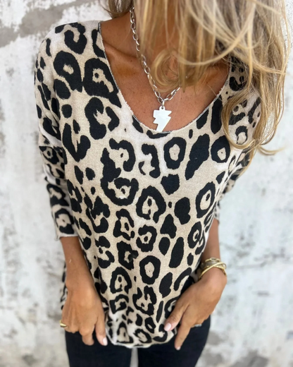 SERANA - BLUSA DI STAMPA DI LEOPARDO