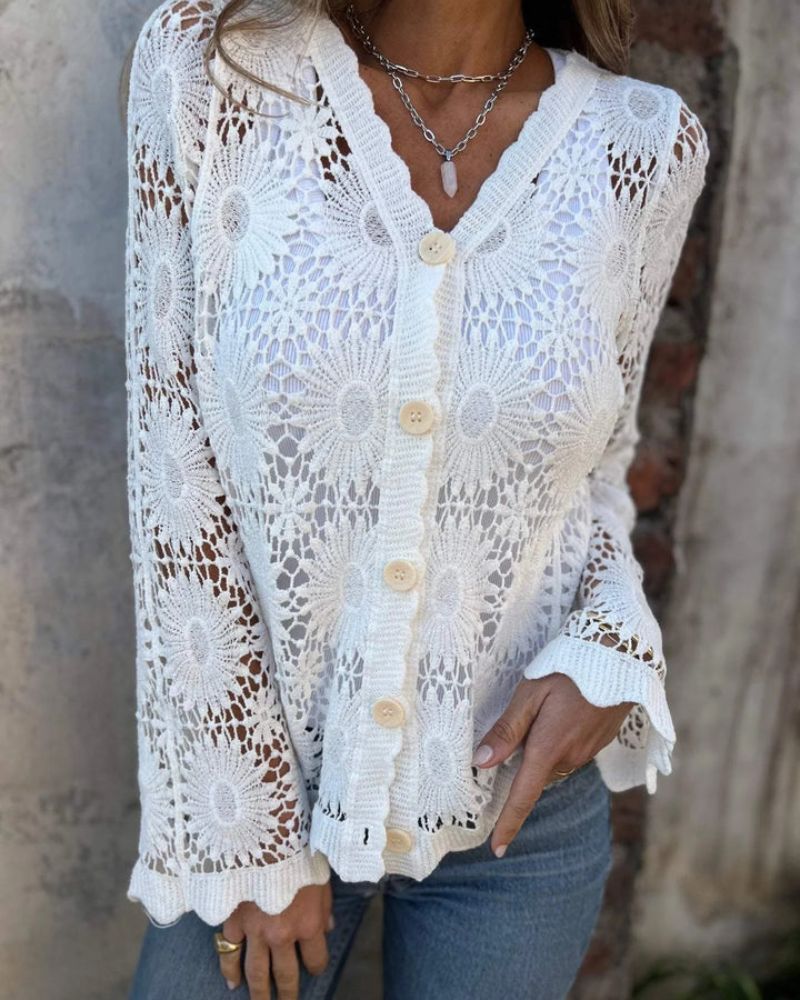 NALIE - Cardigan di Pizzo all'uncinetto