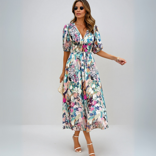 Flore - Abito Elegante con Motivo Floreale