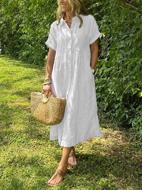 CLAIRE – ABITO CHEMISIER A RIGHE SENZA SFORZO