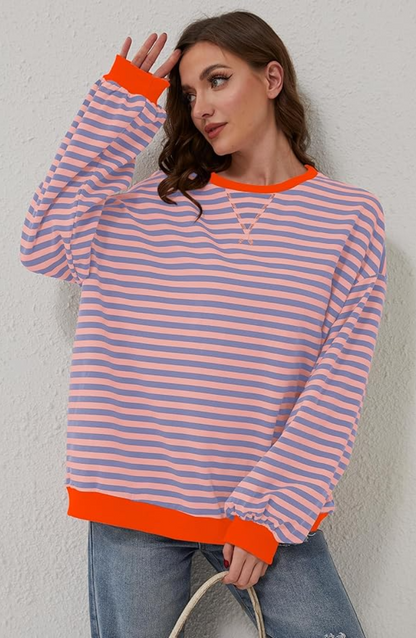 LINDA - MAGLIONE OVERSIZE A RIGHE
