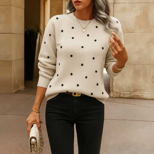 Naomi | Maglione in maglia casual da donna | Fantasia a pois