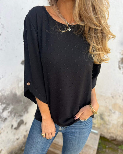 VARENA - Blusa di Jacquard di Chiffon Chic