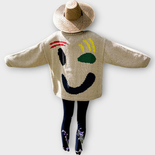 Maglione in maglia Abstracto Fatto a mano