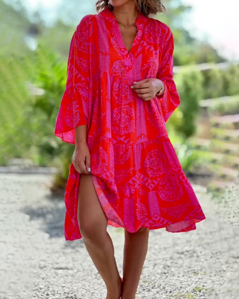 SARA - Abito Boho morbido di manica 3/4