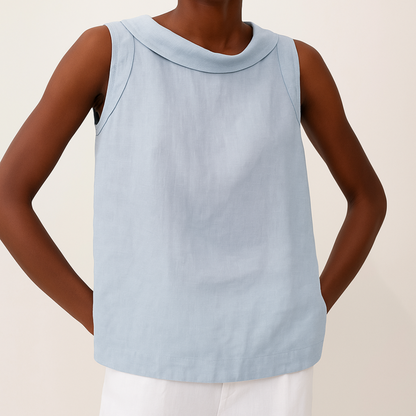 BLUSA IN LINO SENZA MANICHE DAJA