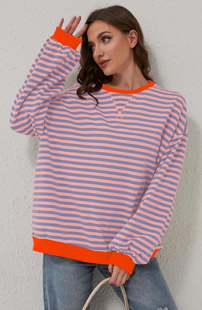 MIKAELA – MAGLIONE A RIGHE RILASSATO