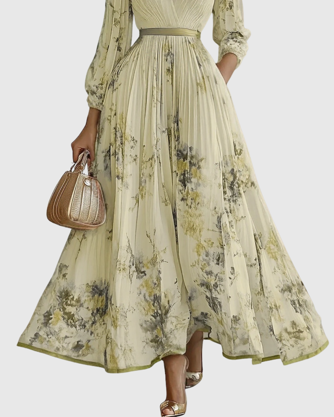 Abito Longue Plissée Élégante Rowella - Maxi Abito Fluido donna