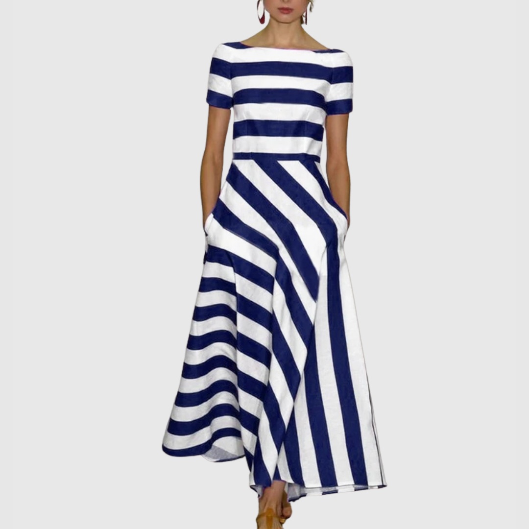 Madeline - Abito maxi A righe Off-Shoulder Vonda