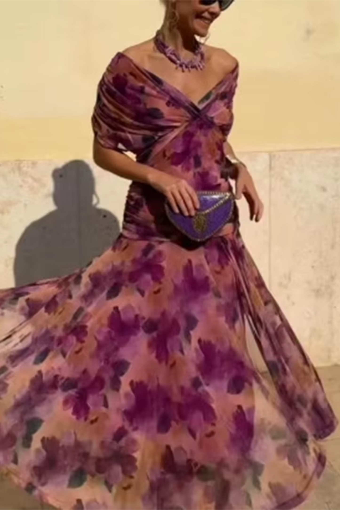 Louise | Abito maxi Elegante da festa con scollo a V