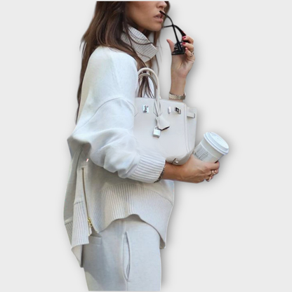 Set di Maglione Relax con Collo alto e Pantaloni a gamba larga