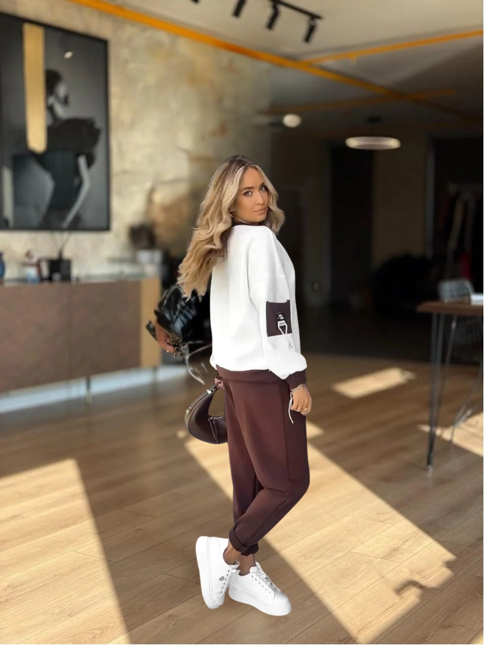 ALINA – SET COMPLETO BICOLOR CON SCOLLO A V MORBIDO