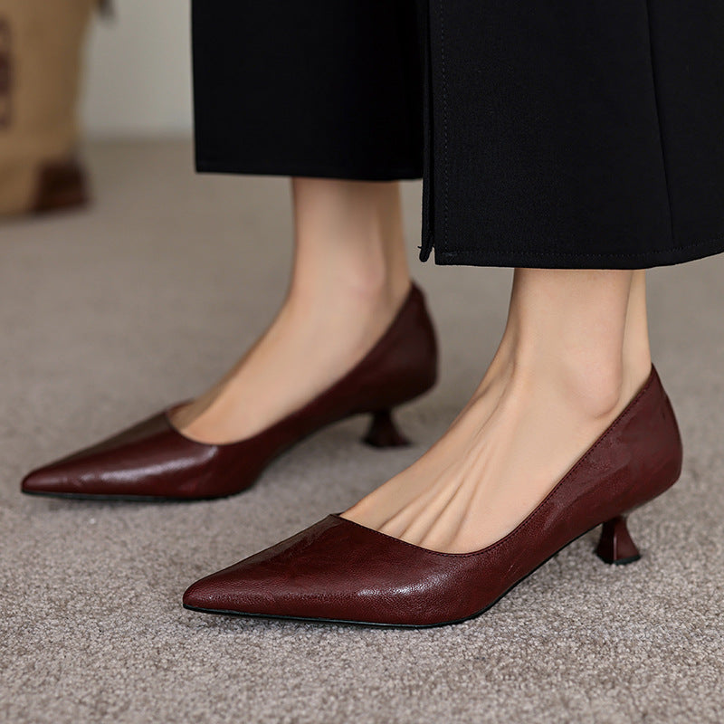 Annie - Elegantgli stivaletti in pelle con tacco medio per donna
